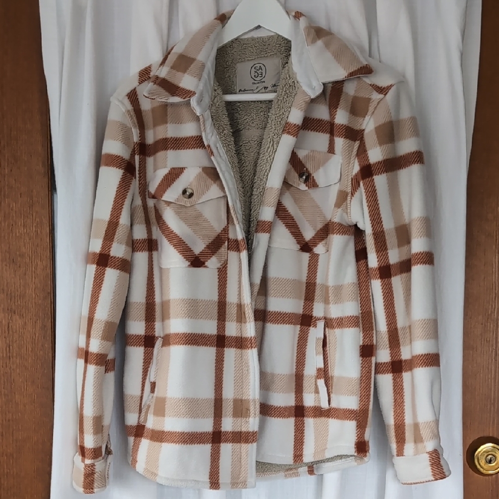 Plaid Sherpa-Lined Jacket